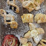 Puff pastry desserts are sprinkled with sugar. (Photo by Tressa Dale/Peninsula Clarion)