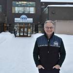 University of Alaska Anchorage Chancellor Sean Parnell stands outside the main entrance of Kenai Peninsula College in Soldotna, Alaska, on Thursday, Feb. 9, 2023. (Jake Dye/Peninsula Clarion)