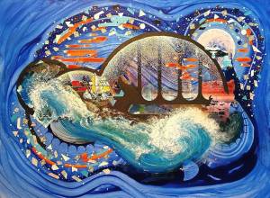 Photo provided by Counsel Langley/Homer News
The Student, a painting by Counsel Langley, is on display at the Homer Public Library through March, acrylic, graphite on canvas, 40 x 30. Painted in 2023.