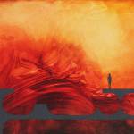 Photo provided by Counsel Langley/courtesy
At the Edge of All We Have Built, an acrylic, graphite-on-board painting by Counsel Langley, painted in 2021 and currently on display at the Homer Public Library.