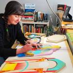 Photo provided by Counsel Langely/courtesy
Counsel Langley works in her Homer home studio, summer 2022.