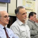 Peter Micciche (center) listens to the Kenai Peninsula Borough Assembly certify the results of the Feb. 14, 2023, special mayoral election, through which he was elected mayor of the Kenai Peninsula Borough, on Tuesday, Feb. 21, 2023 in Soldotna, Alaska. (Ashlyn O'Hara/Peninsula Clarion)
