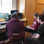 Kenai Central High School esports players participate in a practice match of Super Smash Bros. Ultimate ahead of a scheduled game at Kenai Central High School in Kenai, Alaska, on Wednesday, Feb. 15, 2023. (Jake Dye/Peninsula Clarion)