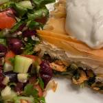 Alaska-style spanakopita includes salmon with the traditional spinach and feta. (Photo by Tressa Dale/Peninsula Clarion)