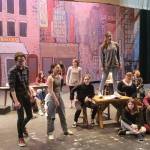 Homer choir students rehearse for Newsies on March 9 in the Homer Mariner Theater. Photo provided by Blaise Banks.