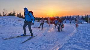 Racers at the finish line of Homer Epic at McNeil Canyon. Photo provided by Chuck Lindsay