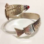Photo provided by Art Koeninger
Sterling silver salmon braclet with carnelian by Art Koeninger, 2019.