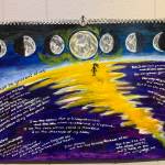 Syzygy, acrylic and felt tip pen on cardboard by Yvonne Leutwyler, is on display at Homer Council on the Arts through March as part of the Bodily Autonomy exhibit co-sponsored by Kachemak Bay Family Planning Clinic. (Photo by Christina Whiting/Homer News)