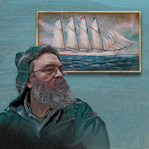 Image provided by Dan Coe
Dan Coe is a professional artist and sign painter. He works out of his private studio in Anchor Point, where he works along with his wife Nancy, specializing in hand-painted signs and commissioned fine art.