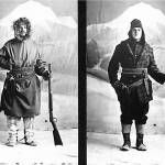 Photo courtesy of the University of Alaska Fairbanks archives
This photo postcard, purported showing William Dempsey (L) and an unnamed partner, was one of two such cards that Dempsey sent from Alaska to his parents in Cleveland in late 1918 and early 1920.