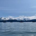 Homer fishing vessels participate in annual Alyeska oil spill response training on Kachemak Bay on Friday<ins>, April 7, 2023</ins>. (Photo by Emilie Springer/Homer News)