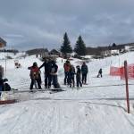 Homer skiiers at Ohlson Mountain Rope Tow on Sunday, April 23, in Homer, Alaska. Photo by Emilie Springer/ Homer News.