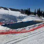 Ohlson Mountain slush cup pond before drainage failure Sunday, April 23, in Homer, Alaska. Photo provided by Sam Walker.