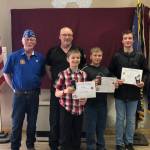 VFW Memorial Post 10221 presents awards to state-level winners of the youth Patriots Pen essay contest on Saturday<ins>, April 22, 2023 in Anchor Point, Alaska</ins>. Photo provided by Jennifer Henley