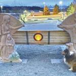 Photo by Art Koeninger/courtesy
The lotus lamp for the Loved and Lost Memorial Bench was lit April 26 in front of the Homer Public Library.