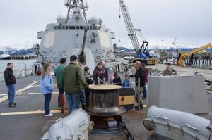 USS Momsen offers public tours on May 4, 2023, in Homer, Alaska.  Emilie Springer/ Homer News