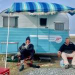 Seward residents enjoy camping on the Homer Spit in their 1952 Aljoa camper on Saturday, May 6. Photo by Christina Whiting