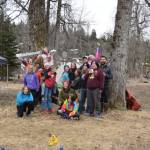 Homer's Fireweed Academy 6th grade students at the Anchor River on Tuesday May 9. Emilie Springer/ Homer News