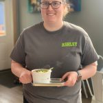 Ashley Steiner, owner of The Tickled Pear, serves a Mexican soup dish on opening day at her new location, May 5, 2023, in Homer, Alaska. (Photo by Christina Whiting/Homer News)