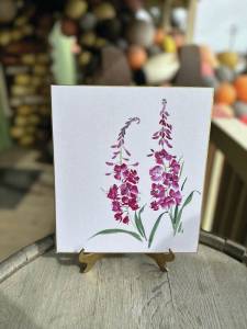 A fireweed painting by Sharlene Cline is included in Bunnells CSA boxes this year.