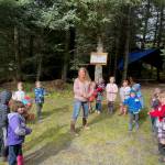 Photo provided by Jennifer Reinhart
Jennifer Reinhardt teaches students about food webs at Paul Banks in the fall of 2022.
