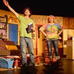 Ethan Martin and Christine Kulcheski rehearse for Cosmic Hostel at Pier One Theatre. Photo provided by Christopher Kincaid