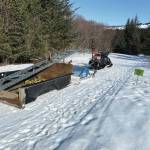Kachemak Nordic Ski Club mobilizing materials this past winter to be used to build trails this summer. (Photo provided by Sandy Cronland)