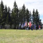 VFW Post 10221 post members and auxiliary members hold a Memorial Day service at the Anchor Point Kallman Cemetery on Monday, May 29, 2023 in Anchor Point, Alaska. (Delcenia Cosman/Homer News)