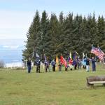 VFW Post 10221 post members and auxiliary members hold a Memorial Day service at the Anchor Point Kallman Cemetery on Monday, May 29, 2023 in Anchor Point, Alaska. (Delcenia Cosman/Homer News)