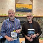 Tom Kizzia and Richard Chiappone present an author talk at the Homer Public Library, an event hosted by Friends of the Homer Public Library, September 2022. (Photo provided by Cheryl Illg)