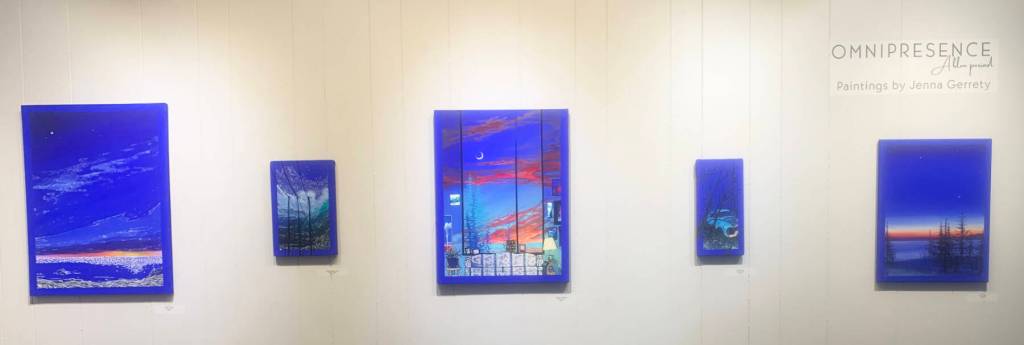 Paintings by Jenna Gerrety as part of her exhibit, Omnipresence, A Blue Period, are on display at Homer Council on the Arts through June. Photo by Christina Whiting