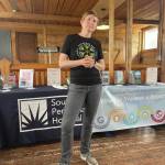 Dr. Robin Holmes with Kachemak Bay Family Planning Clinic at Awareness in Action community conversation on Tuesday, June 20, at Alice's Champagne Palace.  Emilie Springer/ Homer News