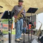 Emilie Springer/ Homer News
Dave Webster with Cosmic Creature Club performs at KBBIs Concert on the Lawn at Karen Hornaday Park in Homer.