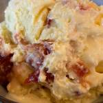 Homemade rhubarb ice cream is served. (Photo by Tressa Dale/Peninsula Clarion)