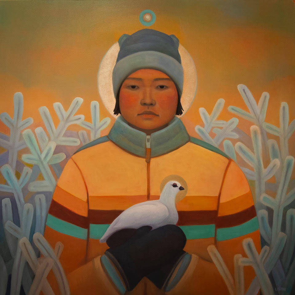 SnowBirds, a painting by Anchorage artist Linda Infante Lyons, is on display at the Bunnell Street Arts Center through July in Homer, Alaska. Photo provided by Bunnell Street Arts Center