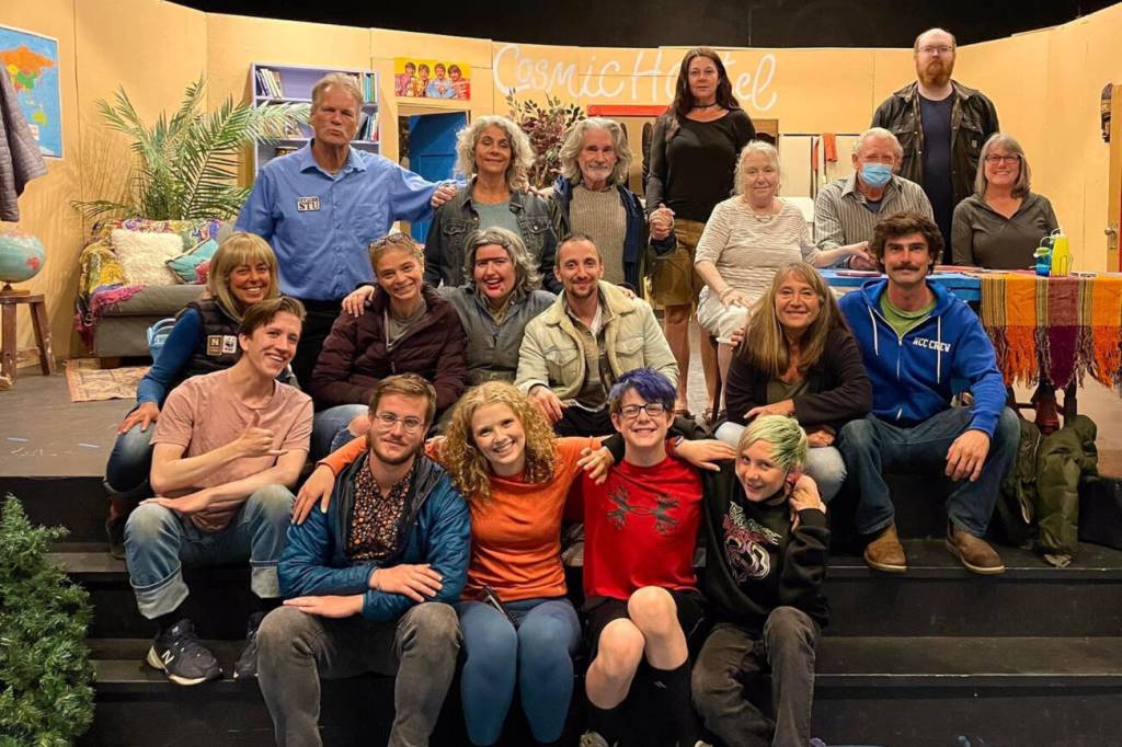 Pier One Theatre's cast and crew are photogaphed during the 2022 production of "Cosmic Hostel," written by Homer's Sally Oberstein and performed at Pier One Theatre on the Homer Spit in Homer, Alaska. Photo courtesy of Pier One Theatre