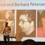 Sascha Petersen accepts awards on behalf of his parents Lance and Barbara Petersen, who started Pier One Theatre, during the theaters Lifetime Achievement Award ceremony at the Homer Theatre in Nov. 2022 in Homer, Alaska. Photo provided by Pier One Theatre