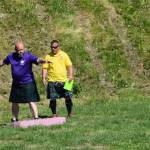 A Kachemak Bay Highland Games participant prepares to throw a weight for distance on Saturday, July 1, 2023 at Karen Hornaday Park in Homer, Alaska. (Delcenia Cosman/Homer News)