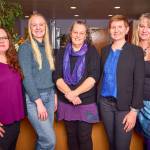 Kachemak Bay Family Planning Clinic staff (left to right) Angie Holland, RN, Jane Rohr, Sonja Martin Young, CNM, Robin Holmes, MD and Cherie Bole, CMA provide an array of reproductive and sexual health services. Photo provided by KBFPC