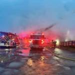 Kachemak Emergency Services and Homer Volunteer Fire Department respond to a fire at the Fritz Creek General Store east of Homer on East End Road, early Thursday morning on July 6, 2023 in Fritz Creek, Alaska. Photo by Mark Kirko