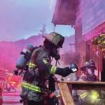 Kachemak Emergency Services and Homer Volunteer Fire Department personnel respond to a fire at the Fritz Creek General Store east of Homer on East End Road, early Thursday morning on July 6, 2023 in Fritz Creek, Alaska. Photo by Mark Kirko