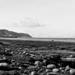 The waters of Cook Inlet lap against Nikishka Beach in Nikiski, Alaska, where several local fish sites are located, on Friday, March 24, 2023. (Jake Dye/Peninsula Clarion)