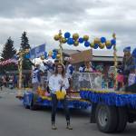 The Homer Glacier Kings float, which won a prize as the Best Childrens Group, travels down Pioneer Avenue during the Seas the Day Fourth of July parade on Tuesday, July 4, 2023 in Homer, Alaska. (Delcenia Cosman/Homer News)