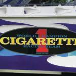 Vessel style logo on the stern of the Naughtycal Dreams. Emilie Springer/ Homer News