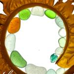 Timeworn, a photo collage on metal of kelp and beachglass by Seldovia artist Jenifer Cameron is on display at Homer Council on the Arts through July. Photo courtesy Jenifer Cameron