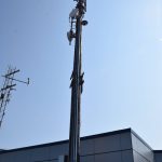 The tsunami siren adjacent to the Homer Harbormasters office on the Spit in Homer, Alaska is the first to be replaced on Tuesday, July 25, 2023 as part of the Kenai Peninsula Borough Office of Emergency Managements project to upgrade all tsunami sirens in the borough. (Delcenia Cosman/Homer News)