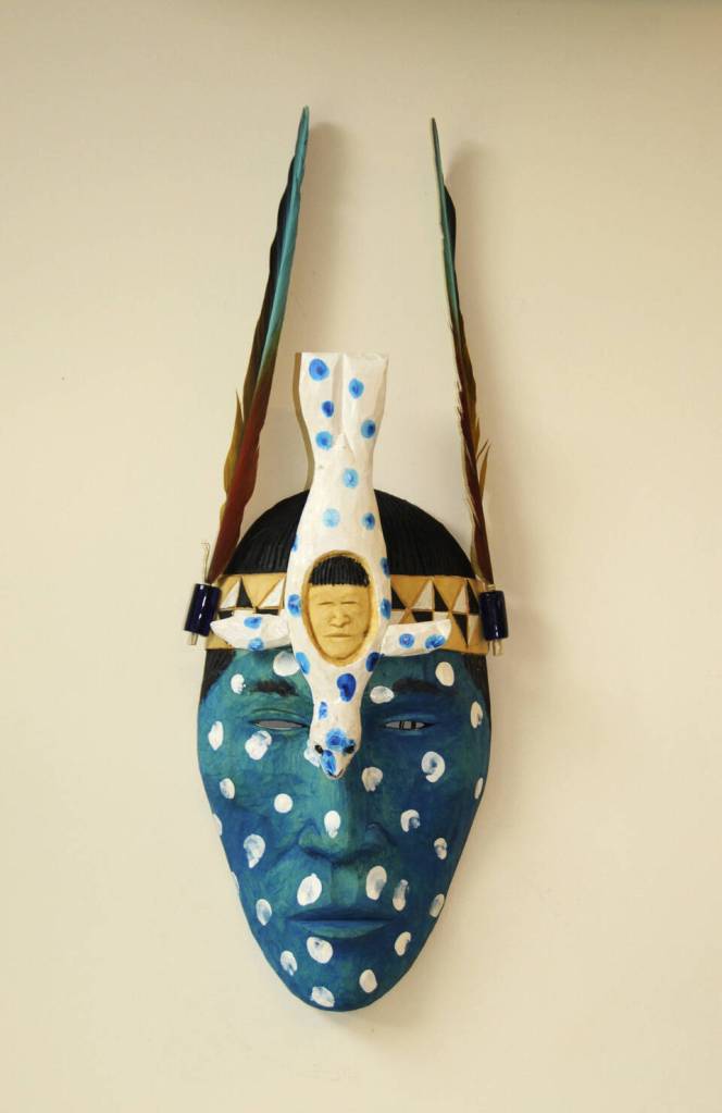 Water Spirit Dancer by Inupiaq-Norwegian artist Lawrence Ahvakana is on display in his exhibit, Inuit Expressions - Inupiat way of being, at Bunnell Street Arts Center through August in Homer, Alaska. Photo provided by Bunnell Street Arts Center