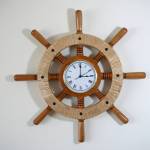 A wooden Ships Wheel Clock was created by Homer woodworker Ted Heuer, whose work is available year-round at Ptarmigan Arts, in 2018. Photo by Ted Heuer