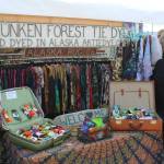 Drunken Forest Tie Dye owner Jen Luton stands near her vendor booth at Salmonfest on Friday, Aug. 4, 2023 in Ninilchik, Alaska. (Ashlyn O'Hara/Peninsula Clarion)