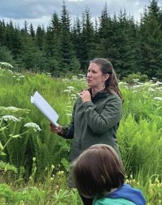Sarah Brewer conducting a Shakespeare course at the Wynn Nature Center. Photo provided by Sarah Brewer.